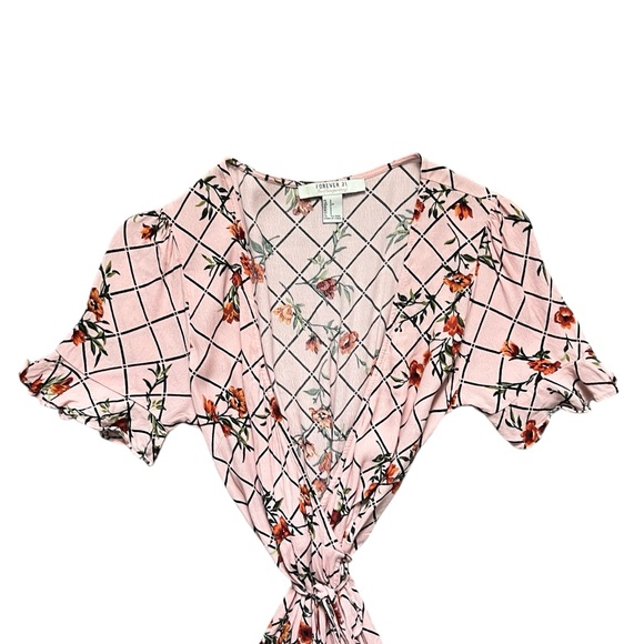 Forever 21 Size S Pink Floral Maxi Wrap Dress - Picture 2 of 4